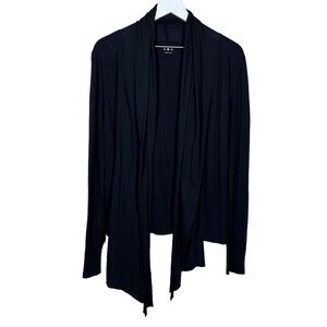 Three Dots Womens Black Cotton Modal Lightweight Cardigan Top Size Medium